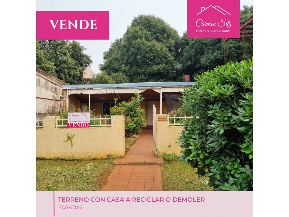Terreno en venta con casa a reciclar o demoler
