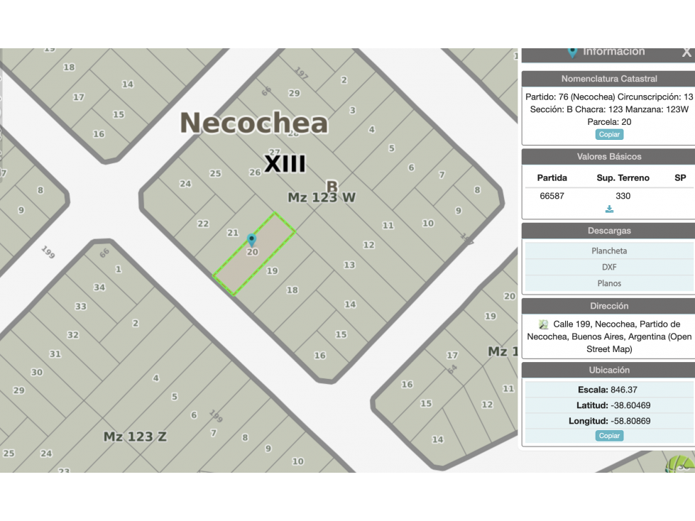terreno Necochea calle 199 entre 66 y 64 - 1