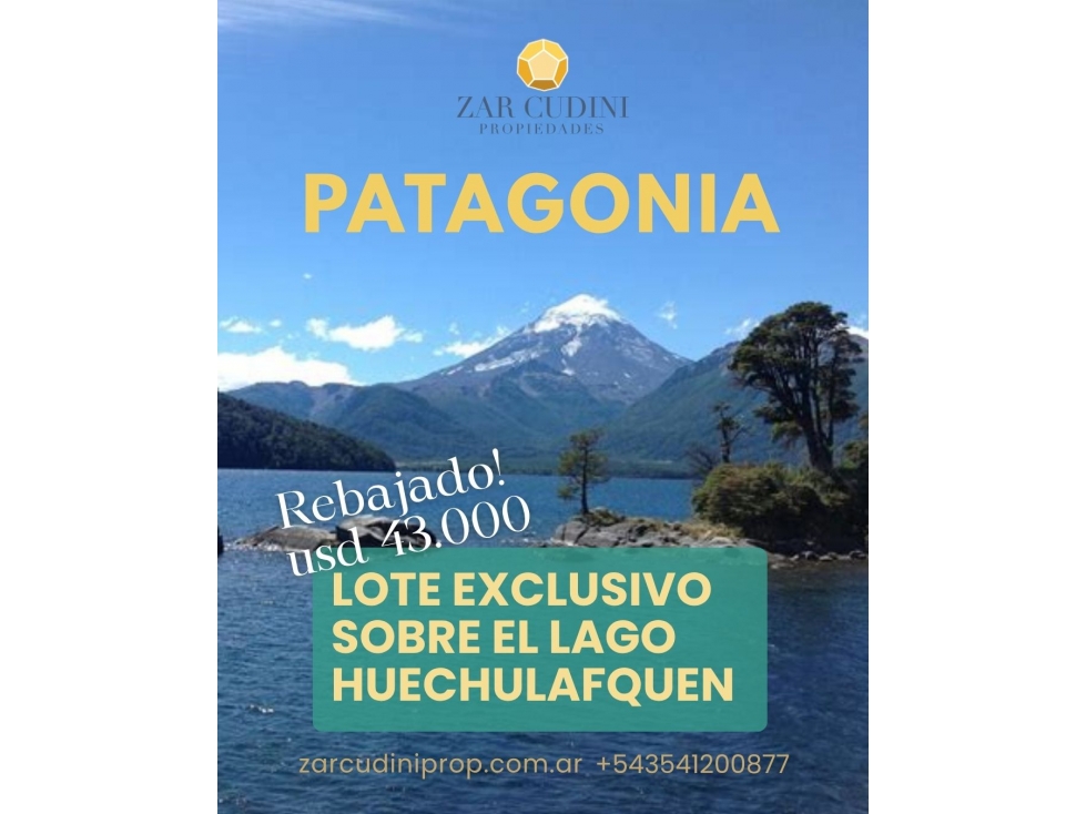 REBAJADO! OPORTUNIDAD VENTA LOTE LAGO HUECHULAFQUEN NEUQUEN - 1