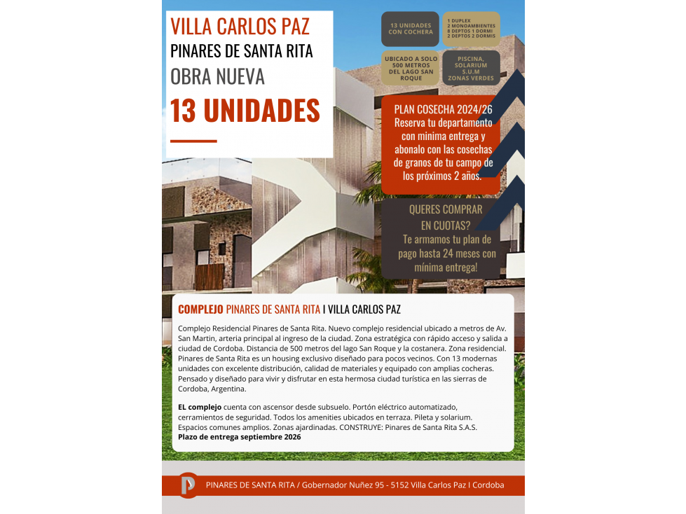 DEPARTAMENTOS EN POZO, Financiacion, Santa Rita, Villa Carlos Paz — foto 4