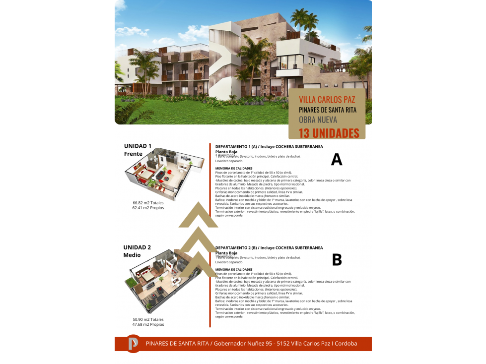 DEPARTAMENTOS EN POZO, Financiacion, Santa Rita, Villa Carlos Paz