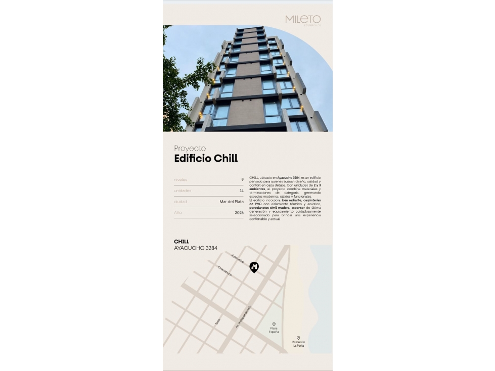 VENTA DEPTOS DE 2 Y 3 AMB. EDIFICIO CHILL, LA PERLA — foto 2