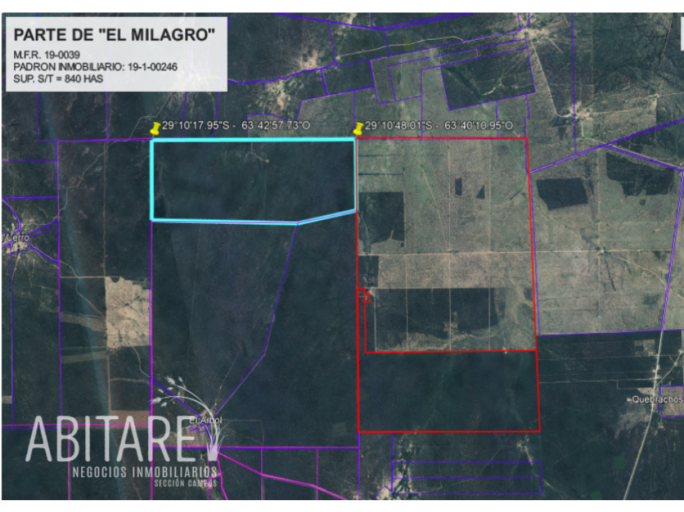 VENDO 840 HAS. DE CAMPO EN QUEBRACHO - SANTIAGO DEL ESTERO - 3