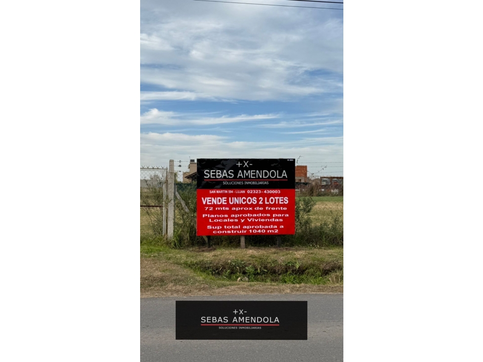 VENTA DE LOTES SOBRE STORNI (LOS ALAMOS) EN CONJUNTO O SEPARADOS