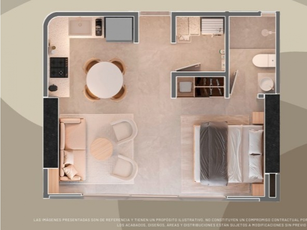 Apartaestudio sobre planos en venta en Sabaneta, sector Las Vegas