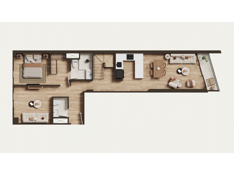 DUPLEX DE 1 DORMITORIO CON TERRAZA EN AV LARCO — foto 5