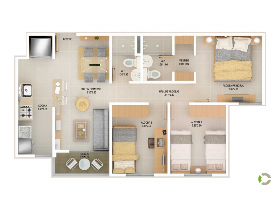 Apartamento en urbanizacion manzanillos, Rionegro — foto 3