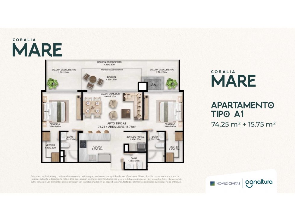 SE VENDE APARTAMENTO EN CESION CORALIA NATIVA - SERENA DEL MAR