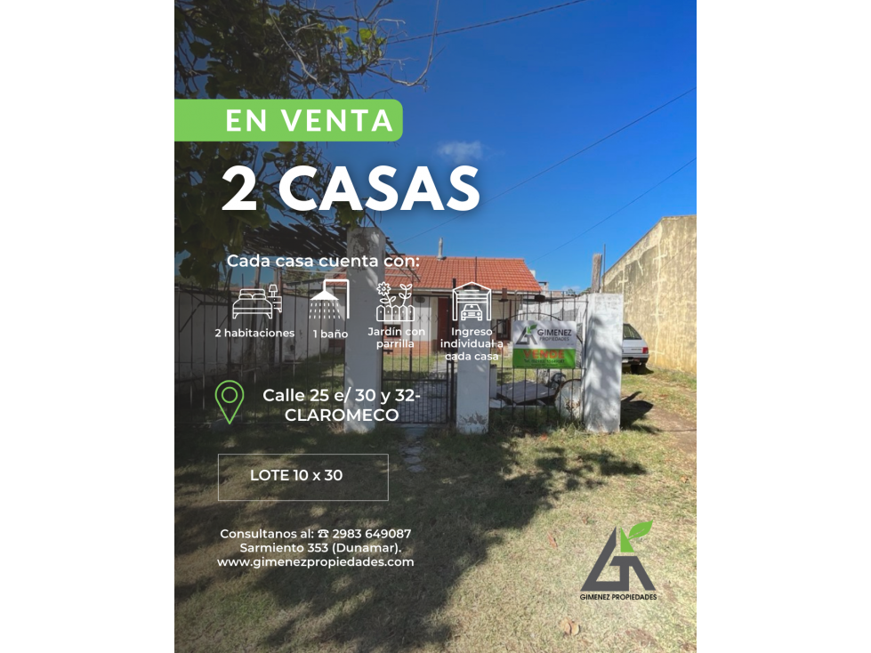 2 CASAS Calle 25 e/ 30 y 32 - 1