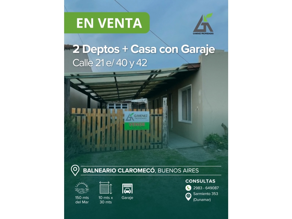 Casa con Garaje + 2 Deptos | Calle 21 e/ 40 y 42
