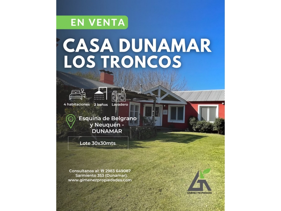 CASA LOS TRONCOS Dunamar - Esq Belgrano y Neuque n