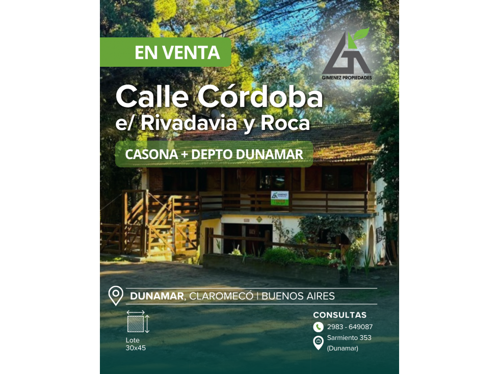 CASONA + DEPARTAMENTO Dunamar | Córdoba e/ Rivadavia y Roca