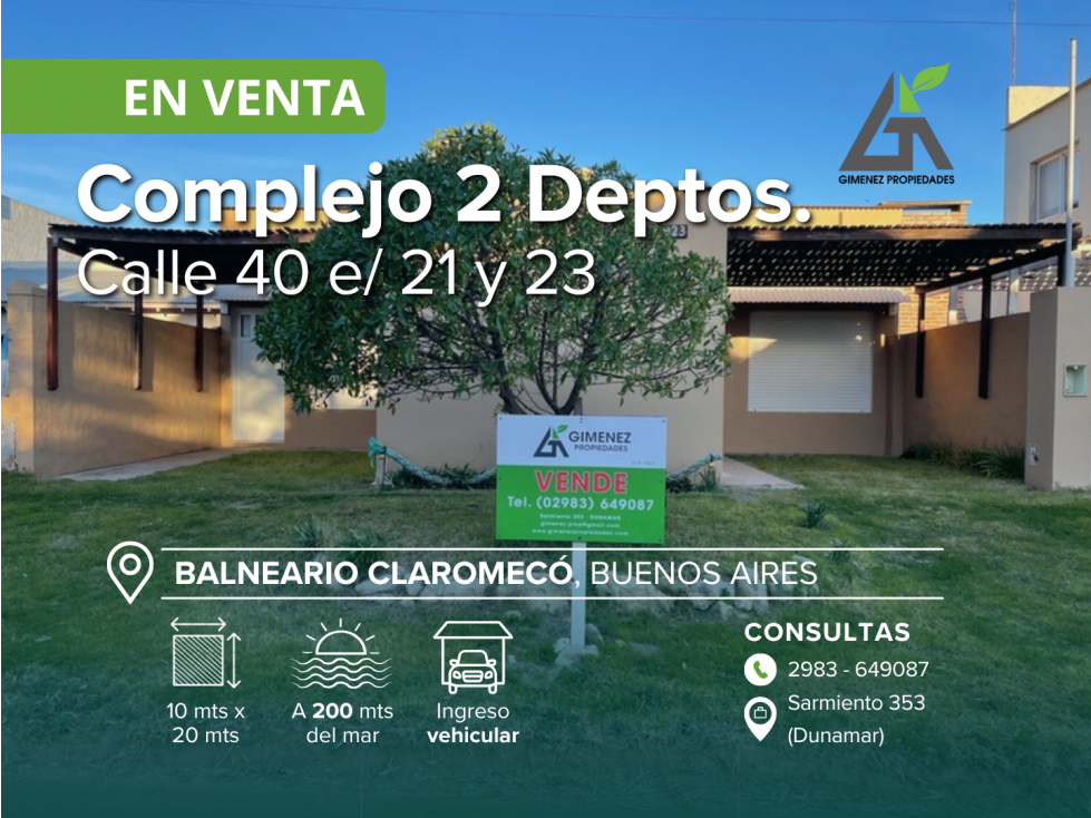 COMPLEJO de 2 dptos. a 200 metros del mar | Calle 40 e/ 21 y 23 - 1