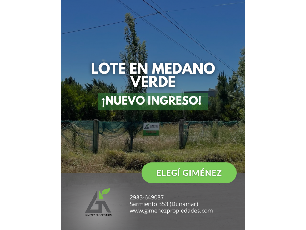 LOTE Esquina MEDANO VERDE Calles 14 y 23 l16 x 30 mts l - 1