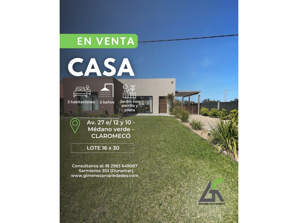 Casa MODERNA c/ Pileta Medano Verde - 1