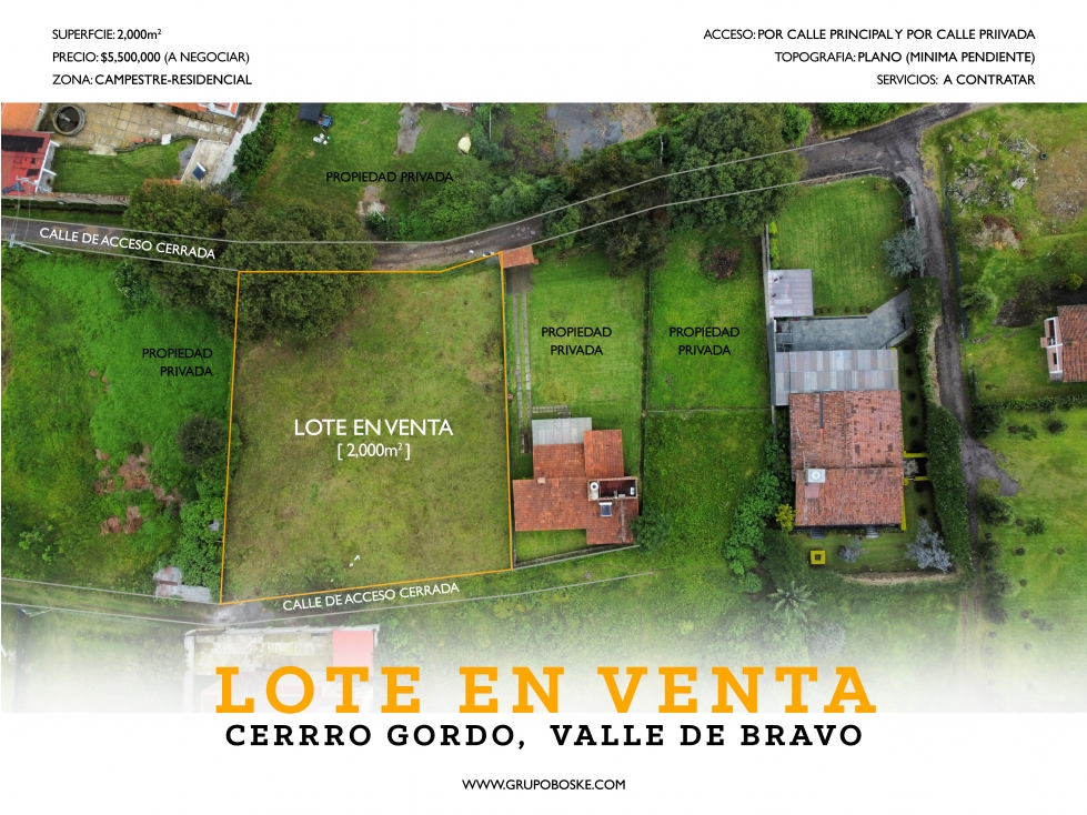 TERRENO EN VENTA EN CERRO GORDO, VALLE DE BRAVO | 2,000 m² ESCRITURADO - 1
