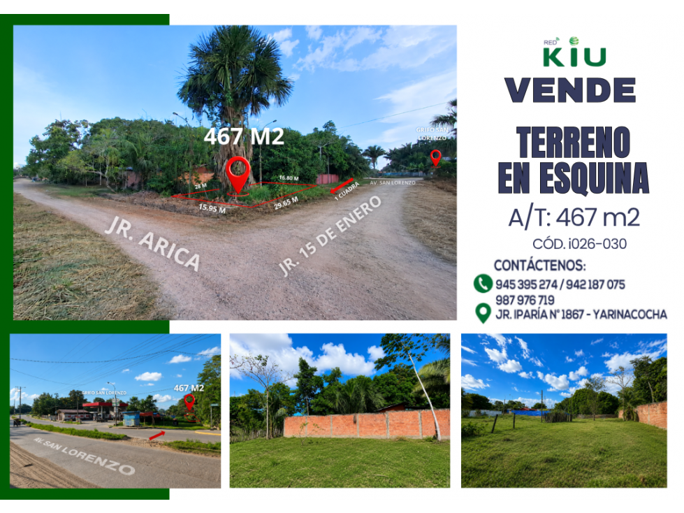 i026030 - VENTA TERRENO EN ESQUINA - YARINACOCHA - 1