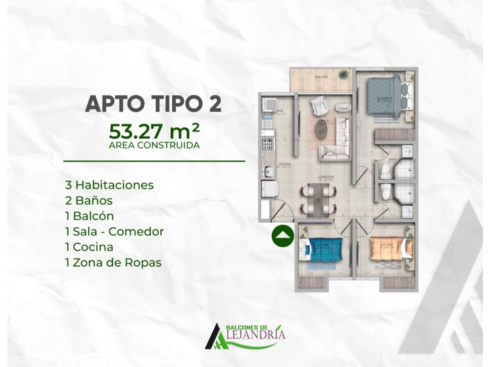 SE VENDEN APARTAMENTOS EN PROYECTO BALCONES DE ALEJANDRIA — foto 5
