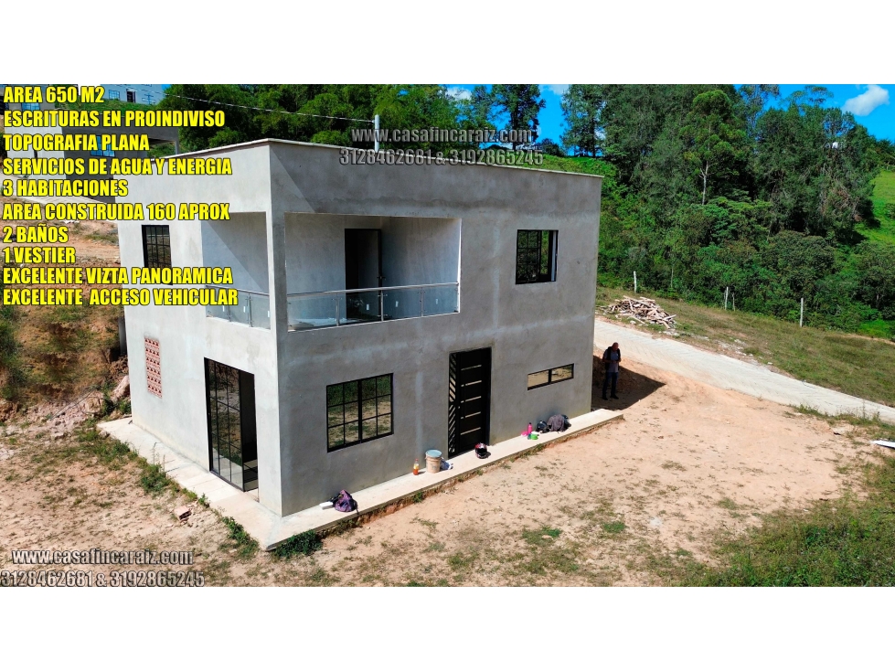 Finca en Marinilla en obra gris cerca a la autopista 265$ millones