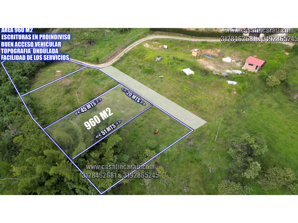 Lote económico 960M2 en Marinilla Sector Chochomayo $80 millones