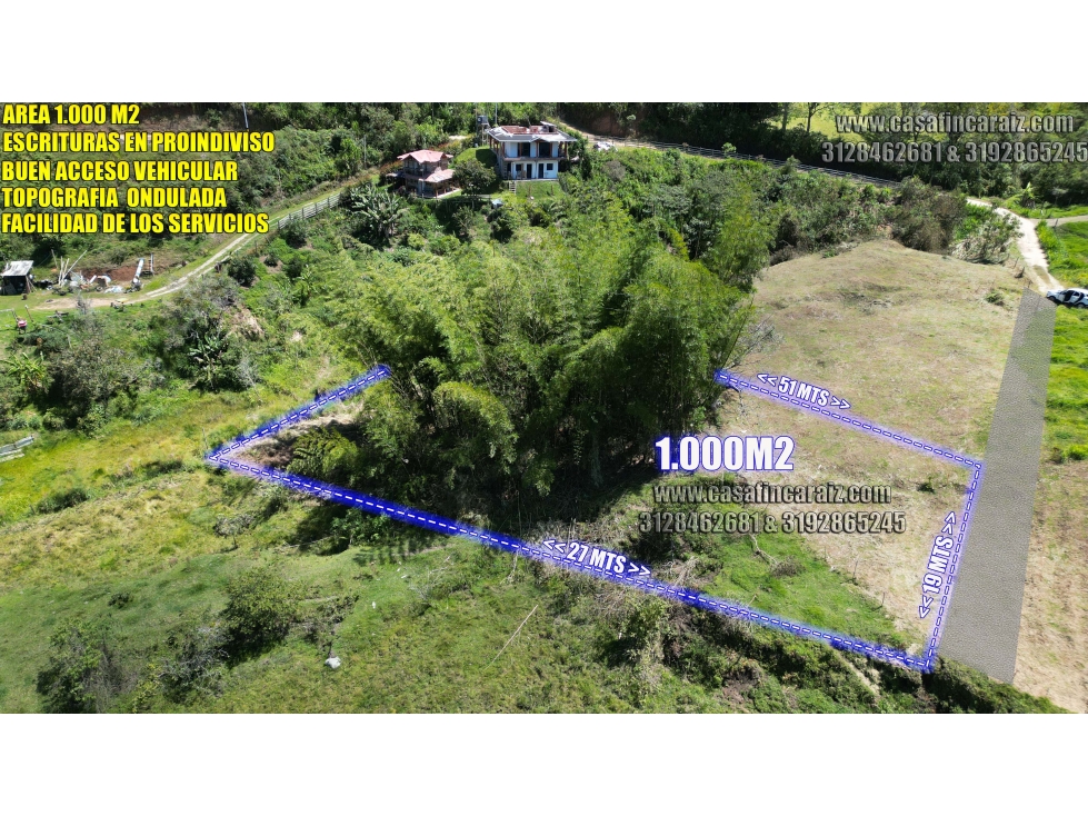 Lote económico 1000M2 en Marinilla Sector Chochomayo $60 millones