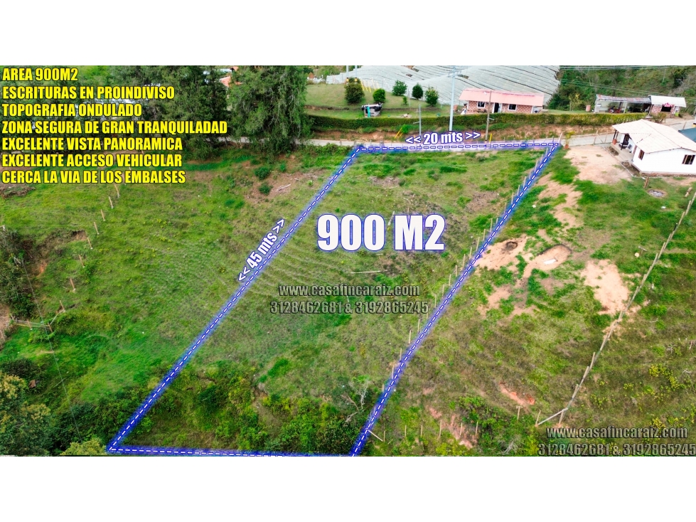 lote económicos en marinilla vía el peñol $70 millones 900M2