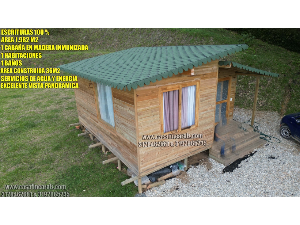 cabaña en madera inmunizada con gran lote en marinilla ESCRITURAS 100%
