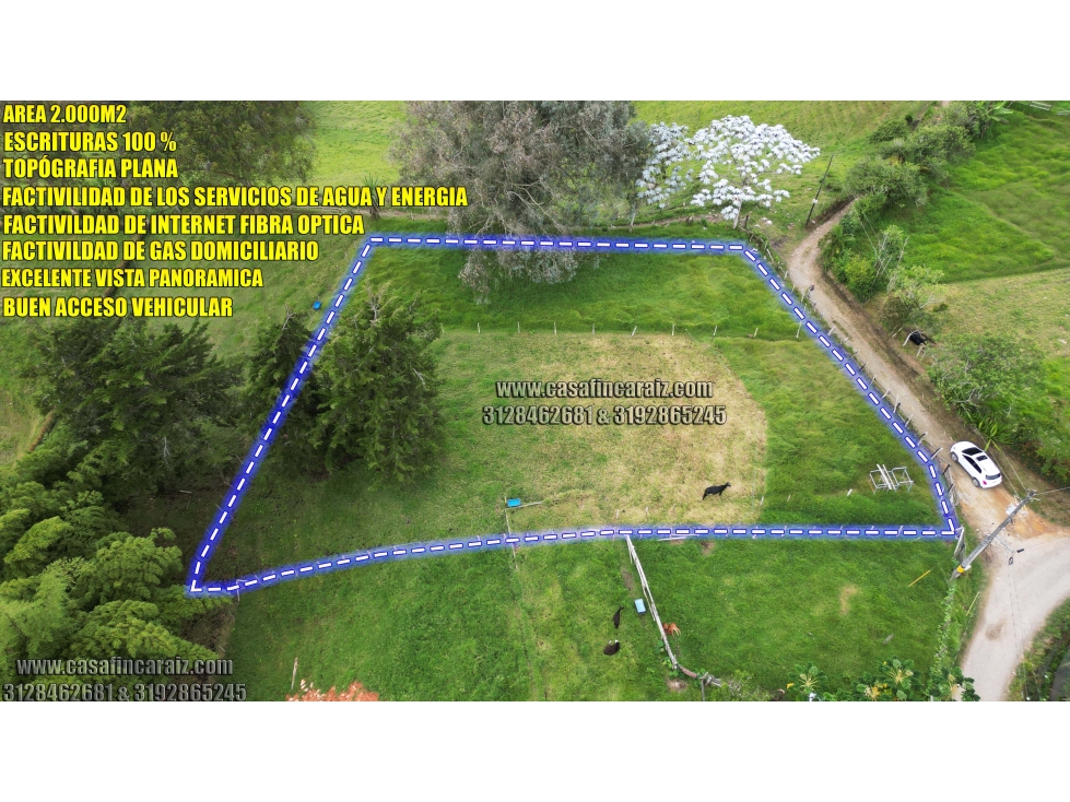 Lote en marinilla Plano 2.000 m² en Vereda Cascajo Abajo