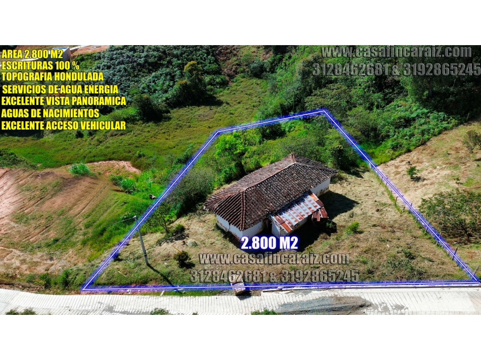 LOTE CON CASA VIEJA EN MARINILLA A 4 MINUTOS DE LA AUTOPISTA ME/BOG