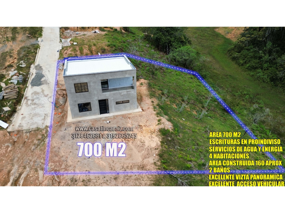Finca en marinilla en obra gris a 3 min de la autopista $245 millones - 1