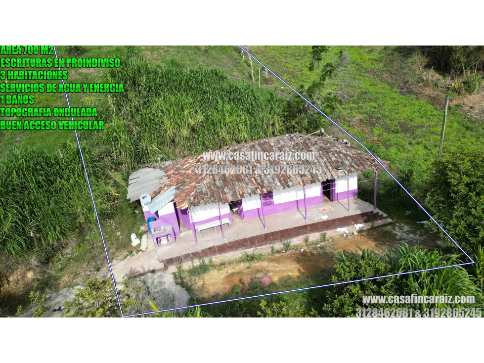 Finca en el santuario ant con casa de tapia habitable vereda cuchillas