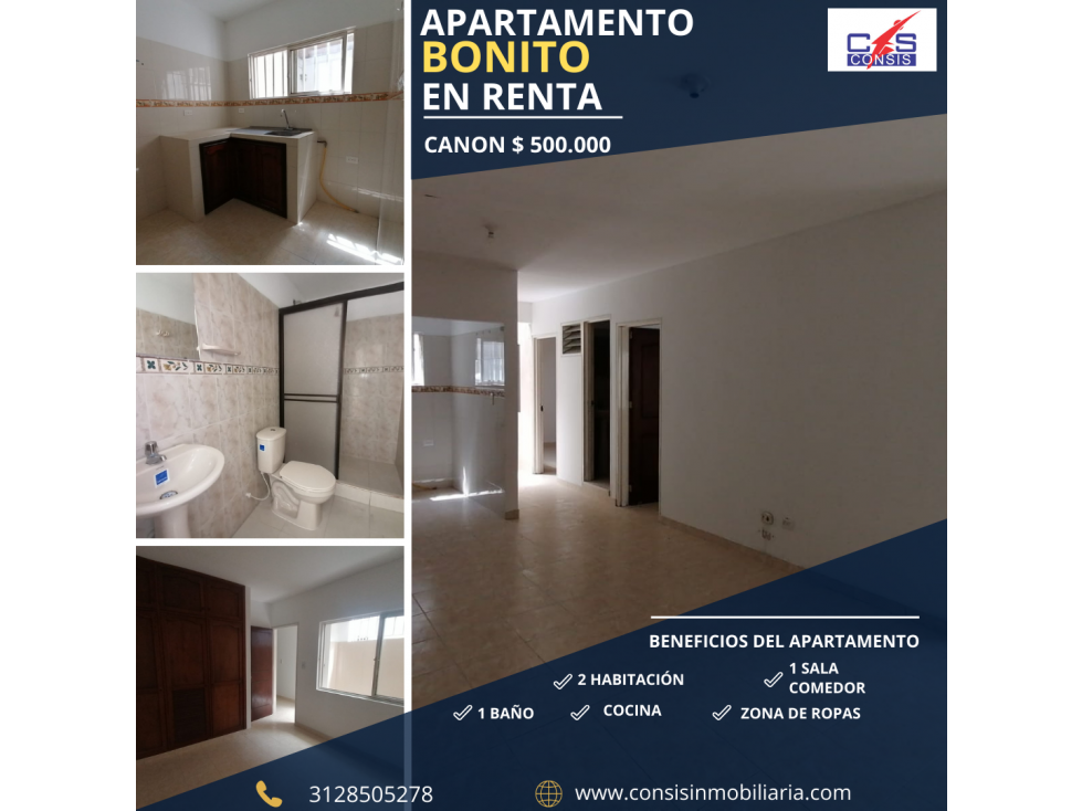 Apto en Renta | 50 M2 | 2 Hab | 2do Piso | El Jardin Jamundi