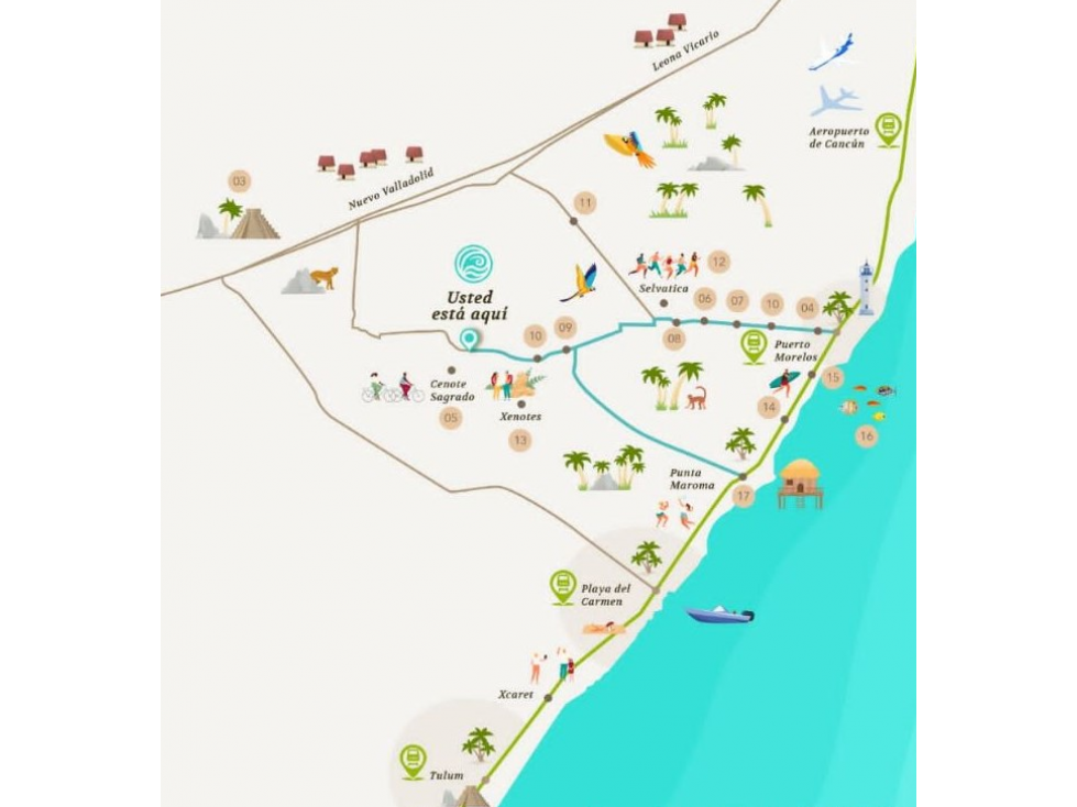 Venta de Terreno en Puerto Morelos en Ruta de los Cenotes - 5