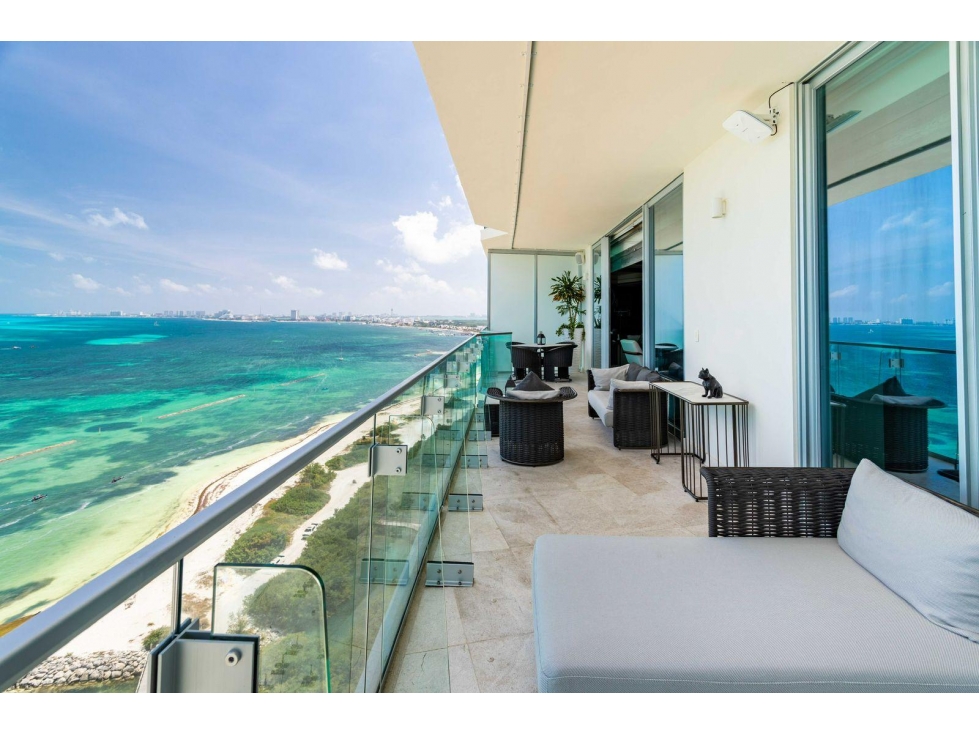 Departamento de lujo frente al mar en SLS Cancún Residences