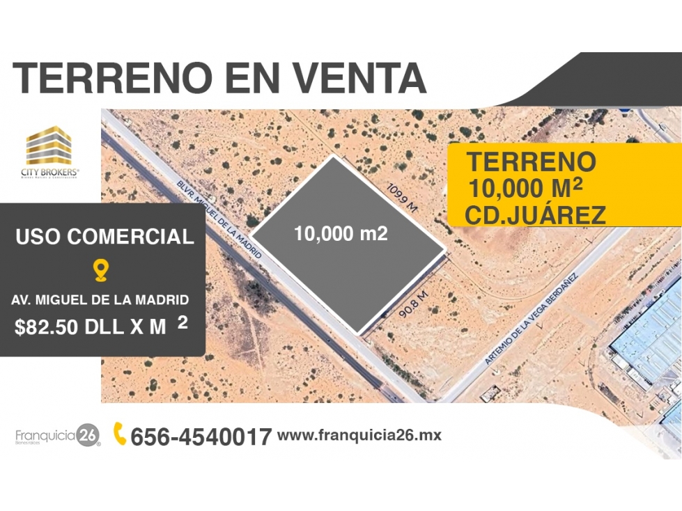 TERRENO EN VENTA PARA USO COMERCIAL