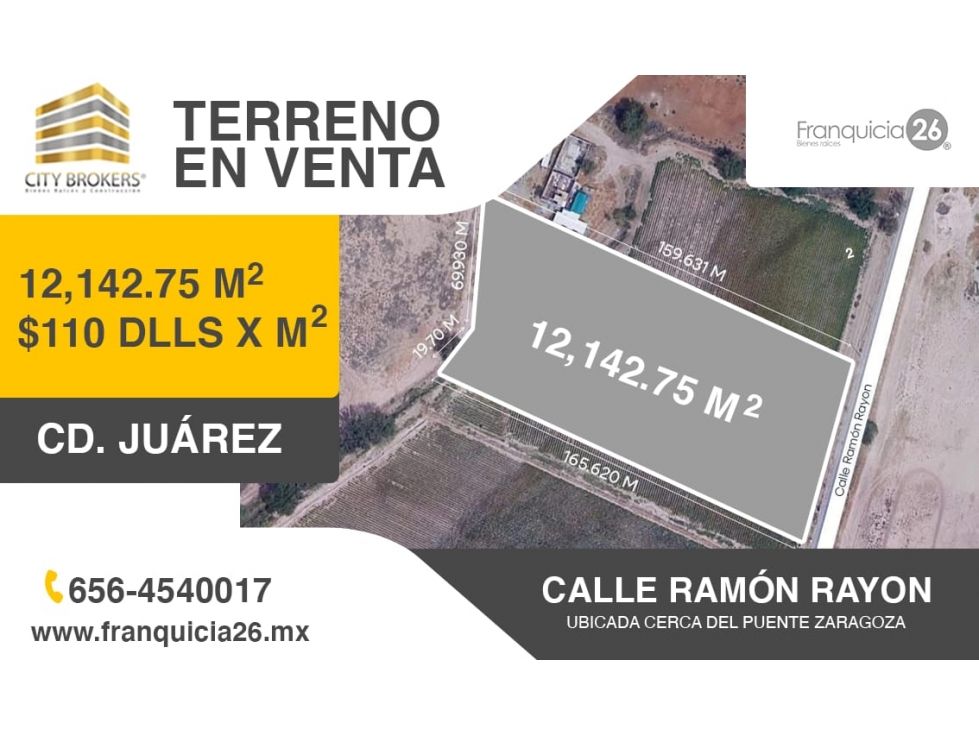 TERRENO EN VENTA EN AV RAMON RAYON