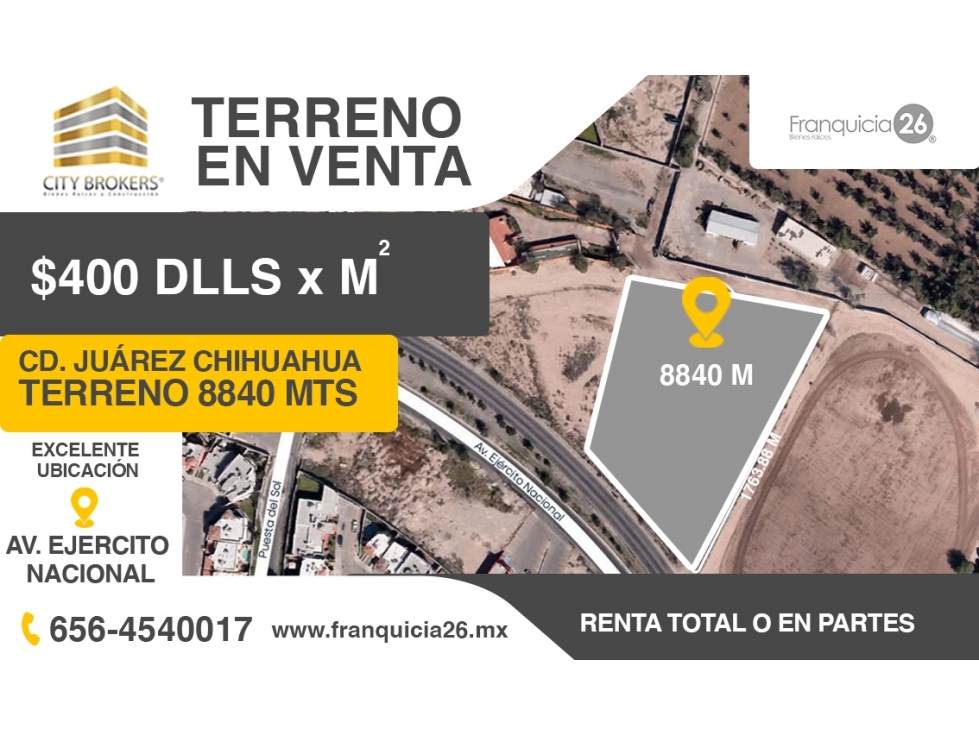TERRENO EN VENTA EN UBICACION PRIVILEGIADA AV EJERCITO NACIONAL