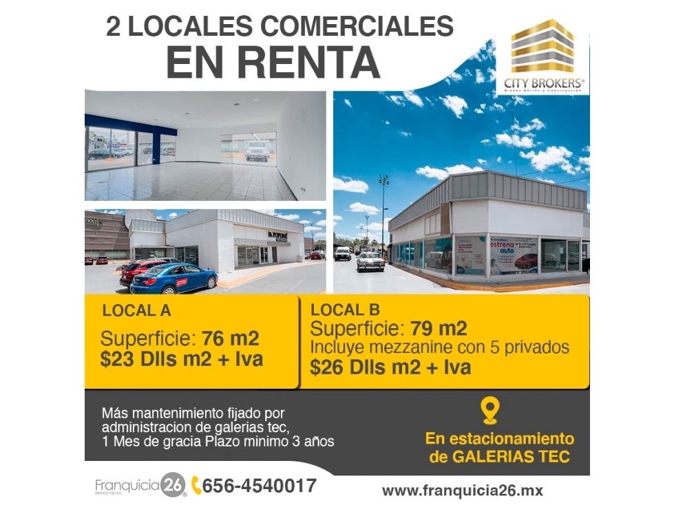 LOCALES EN RENTA EN GALERIAS TEC