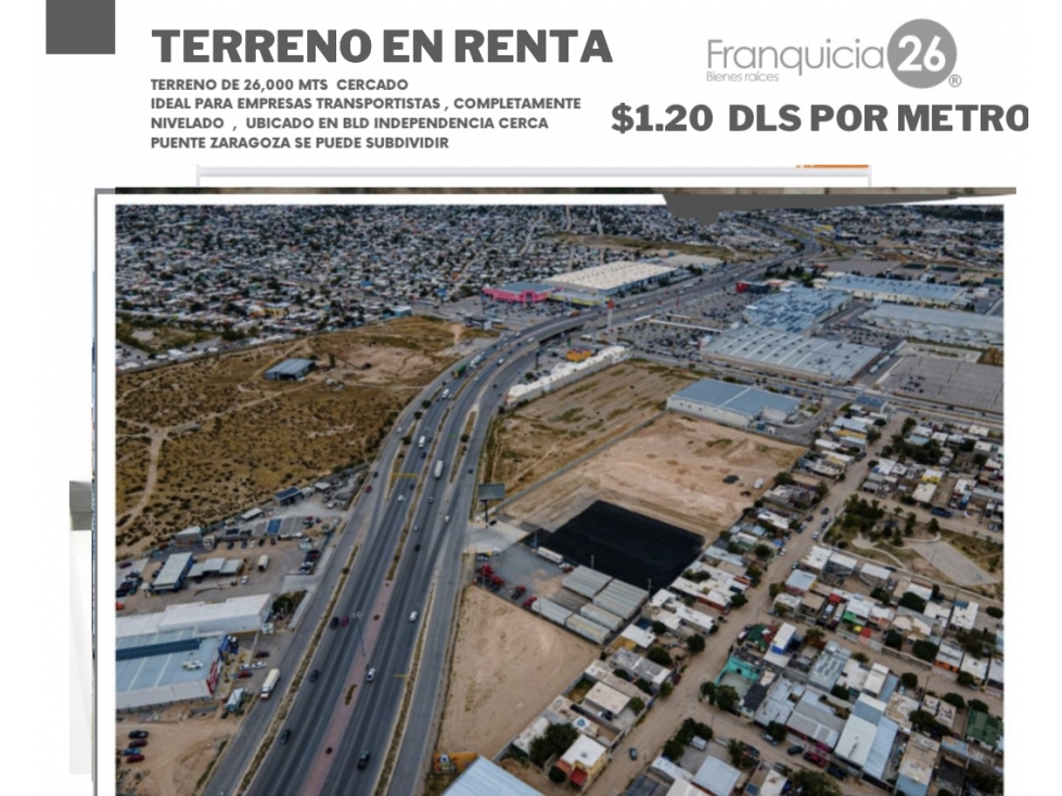 TERRENO COMERCIAL IDEAL PARA TRANSPORTISTAS CERCA DE BLV INDEPENDECIA - 1
