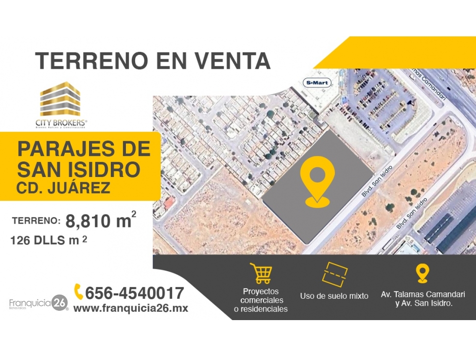 TERRENO COMERCIAL PARAJES DE SAN ISIDRO