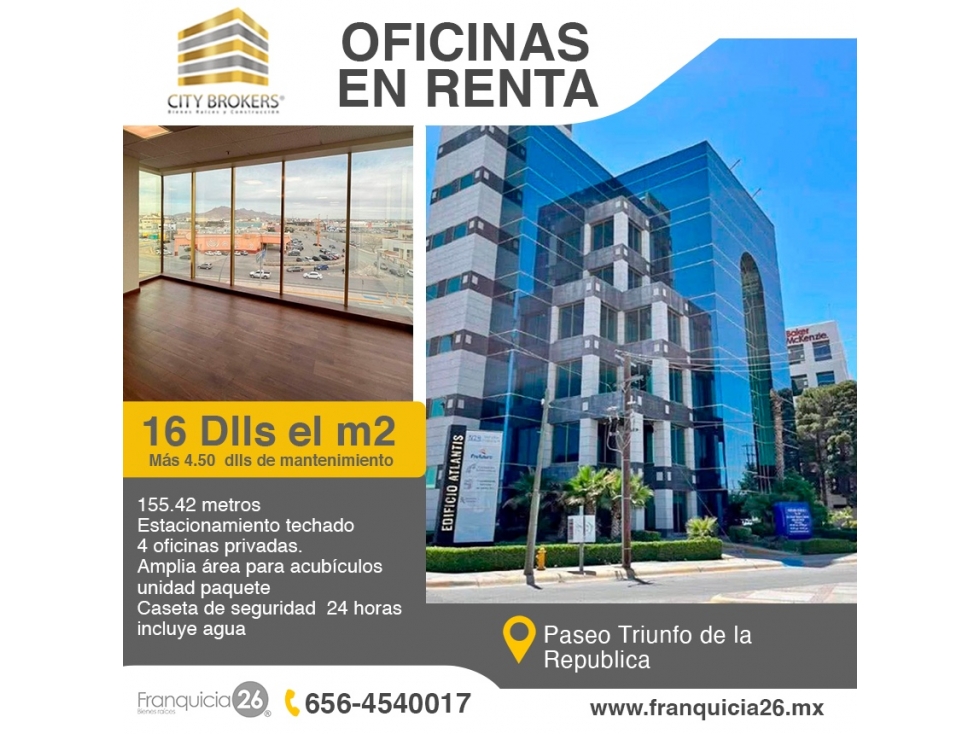 OFICINAS EN RENTA EN AV PASEO TRIUNFO DE LA REPUBLICA - 1