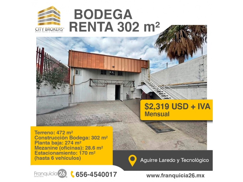BODEGA EN RENTA EN AV TECNOLOGICO