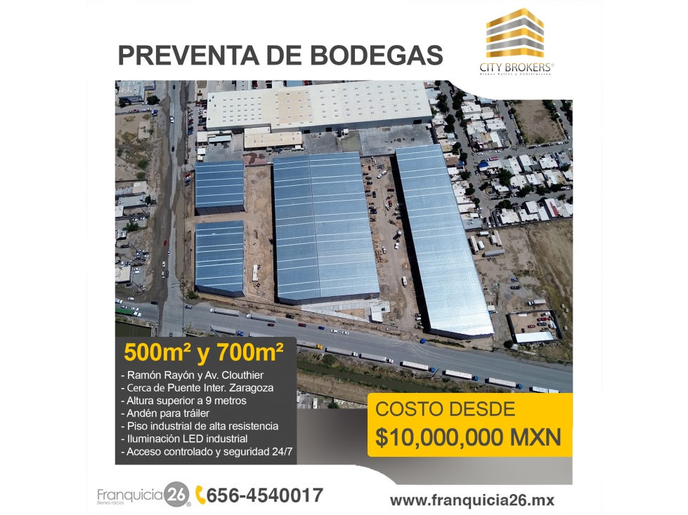 PREVENTA DE BODEGAS CERCA DE PUENTE ZARAGOZA - 1