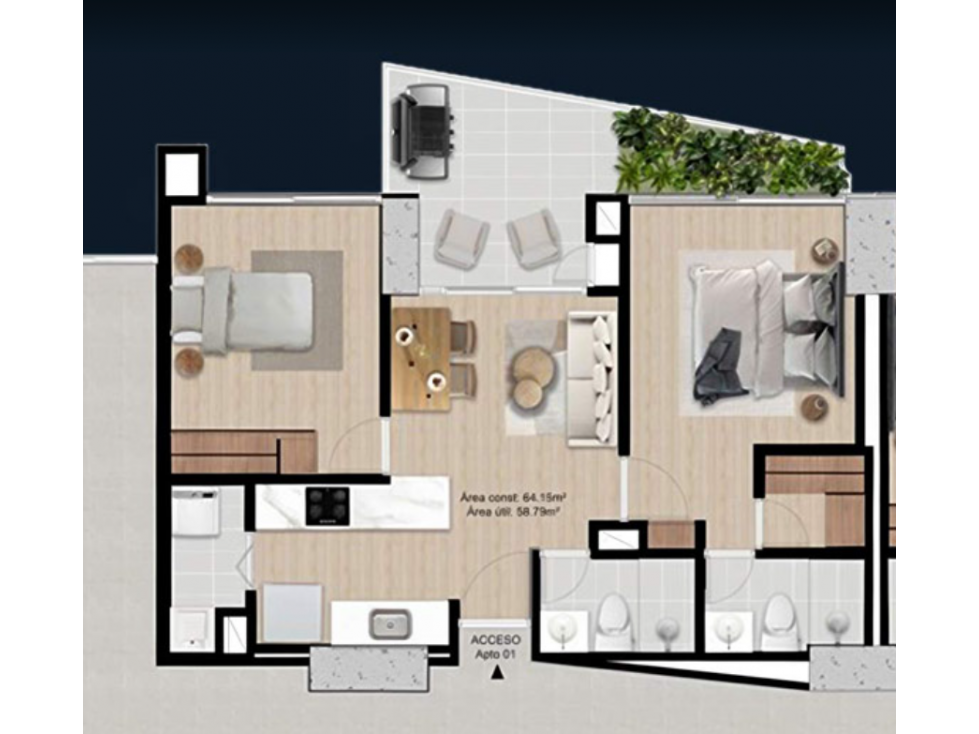 APARTAMENTO EN VENTA EN LAS PALMAS, EL POBLADO, CESION DE DERECHOS
