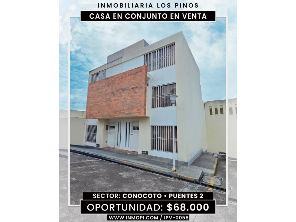 INMOPI VENDE CASA EN CONJUNTO CONOCOTO - PUENTE 2 IPV-0058