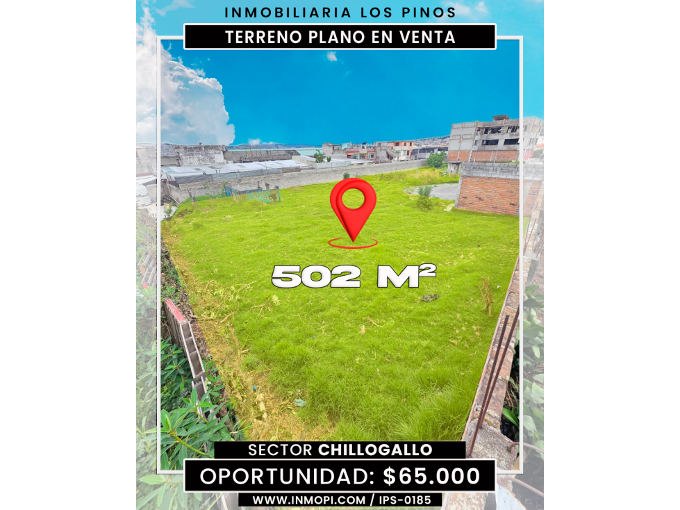 INMOPI VENDE TERRENO PLANO CHILLOGALLO IPS-0185