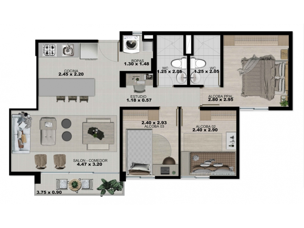APARTAMENTO EN VENTA SECTOR ITAGUI PROYECTO BULEVAR VERDE