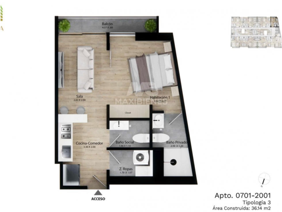 APARTAESTUDIO EN VENTA SECTOR SABANETA