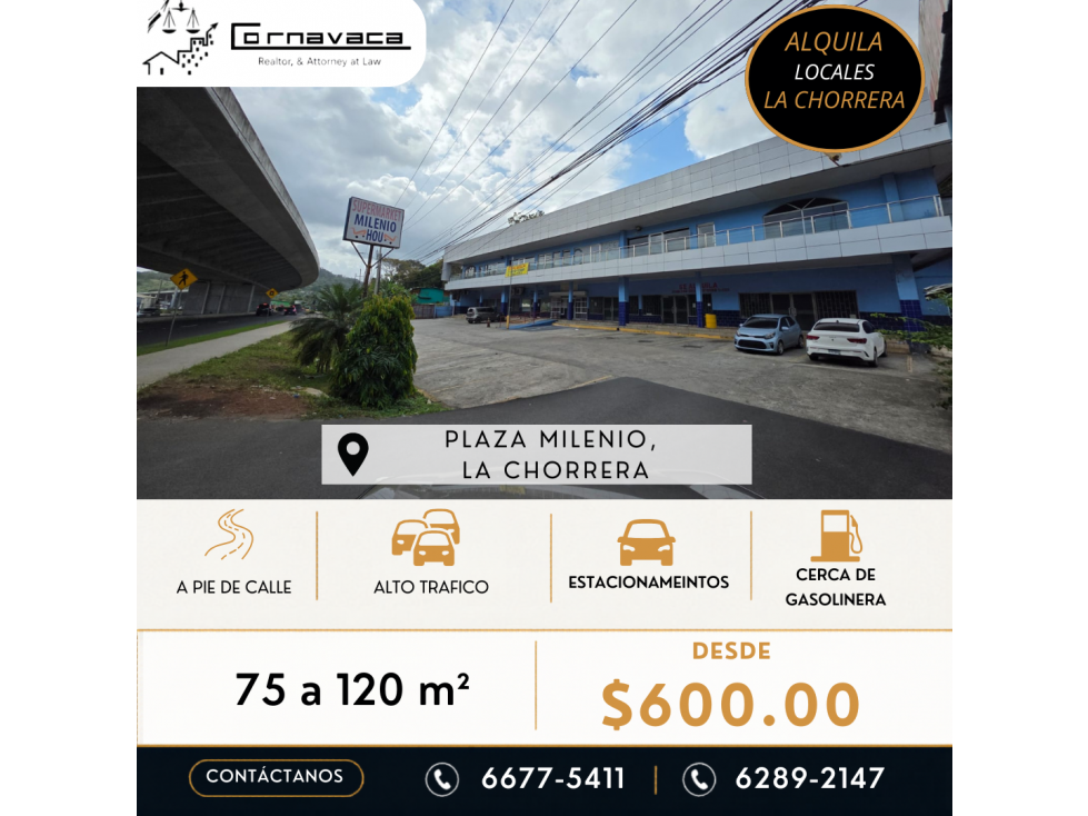 ALQUILO LOCALES PLAZA MILENIO
