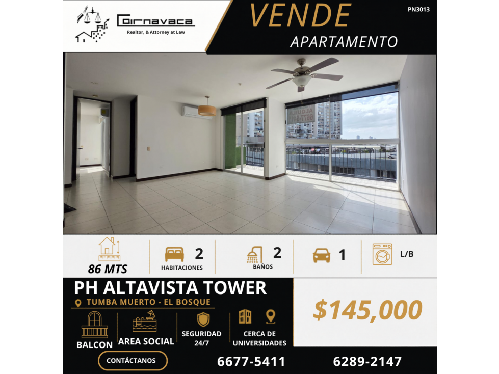 VENDO APARTAMENTO ALTAVISTA TOWER